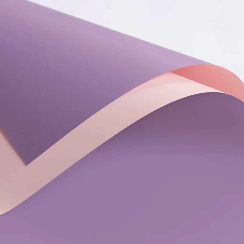 BBJ WRAPS Double Color Flower Wrapping Paper Waterproof Florist Bouquet Packaging Wraps 20 Sheets 23.6x23.6 Inch (Lilac) - Image 1